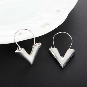 Metal Wind Letter V Shape Stud Earring
